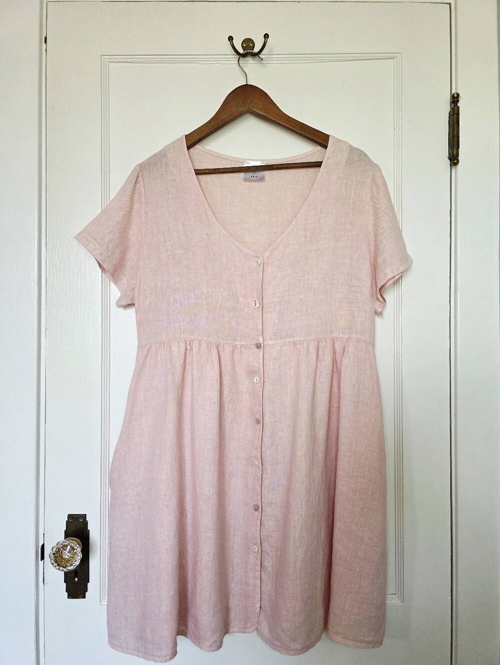 Jillian Harris Priv Hamptons Linen Dress – Size L – Blush